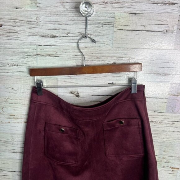 LOFT Red A-Line Mini Skirt Casual size 8 - Picture 3 of 6